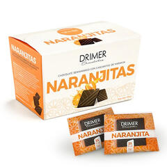 Caja Naranjitas Chocolate Semiamargo con Cascaritas de Naranja (10u) x 100g - Drimer